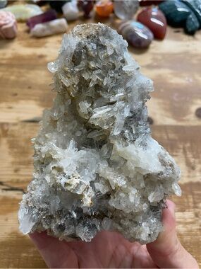 Clear Quartz Crystal Cluster - Natural White and Clear Points
